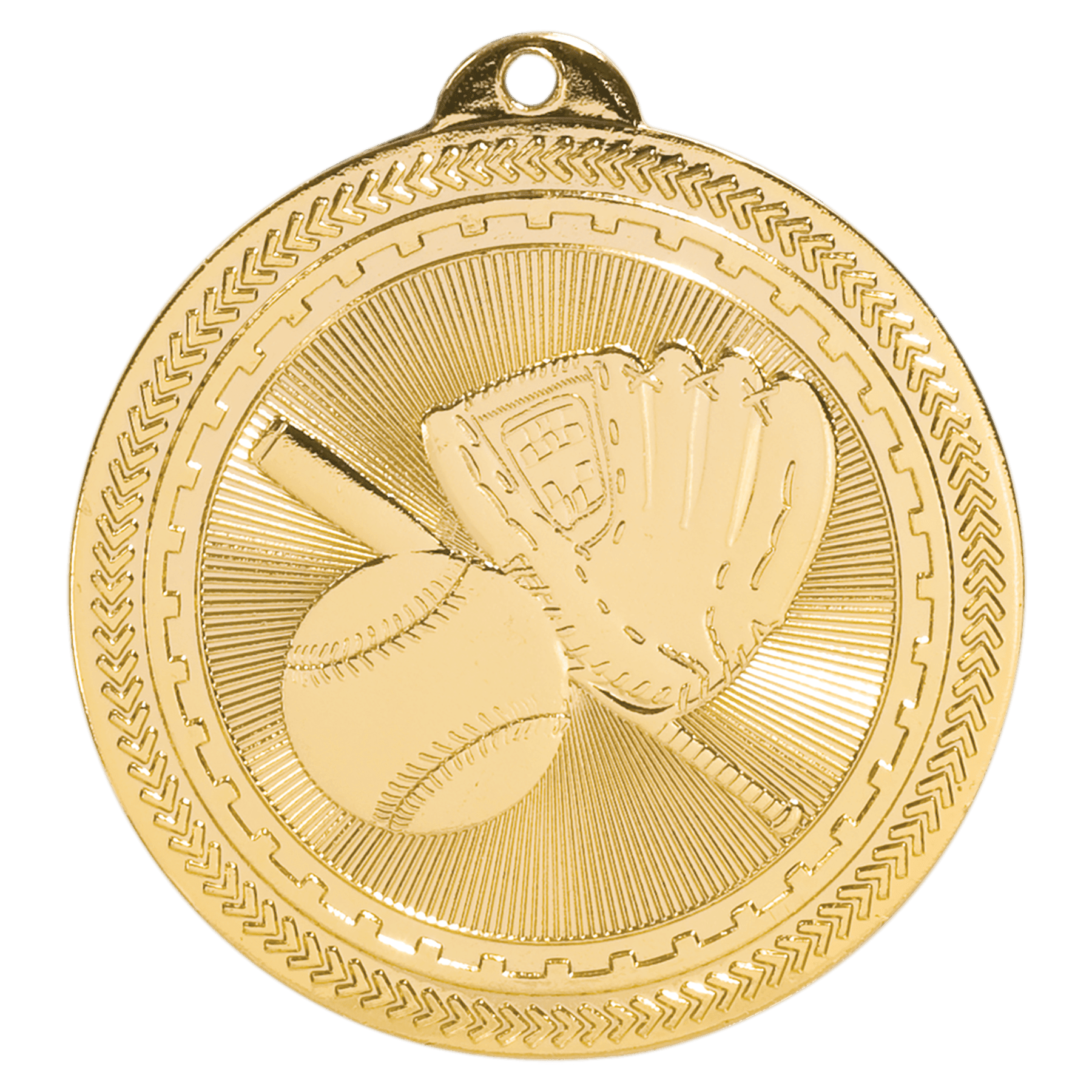 Bright Gold 2" Baseball/Softball Laserable BriteLazer Medal