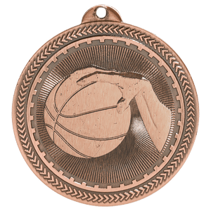 Antique Bronze 2" Basketball Laserable BriteLazer Medal