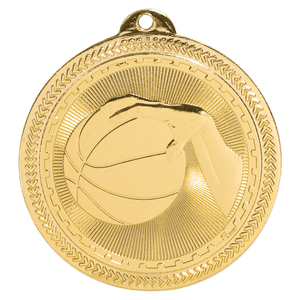 Bright Gold 2" Basketball Laserable BriteLazer Medal