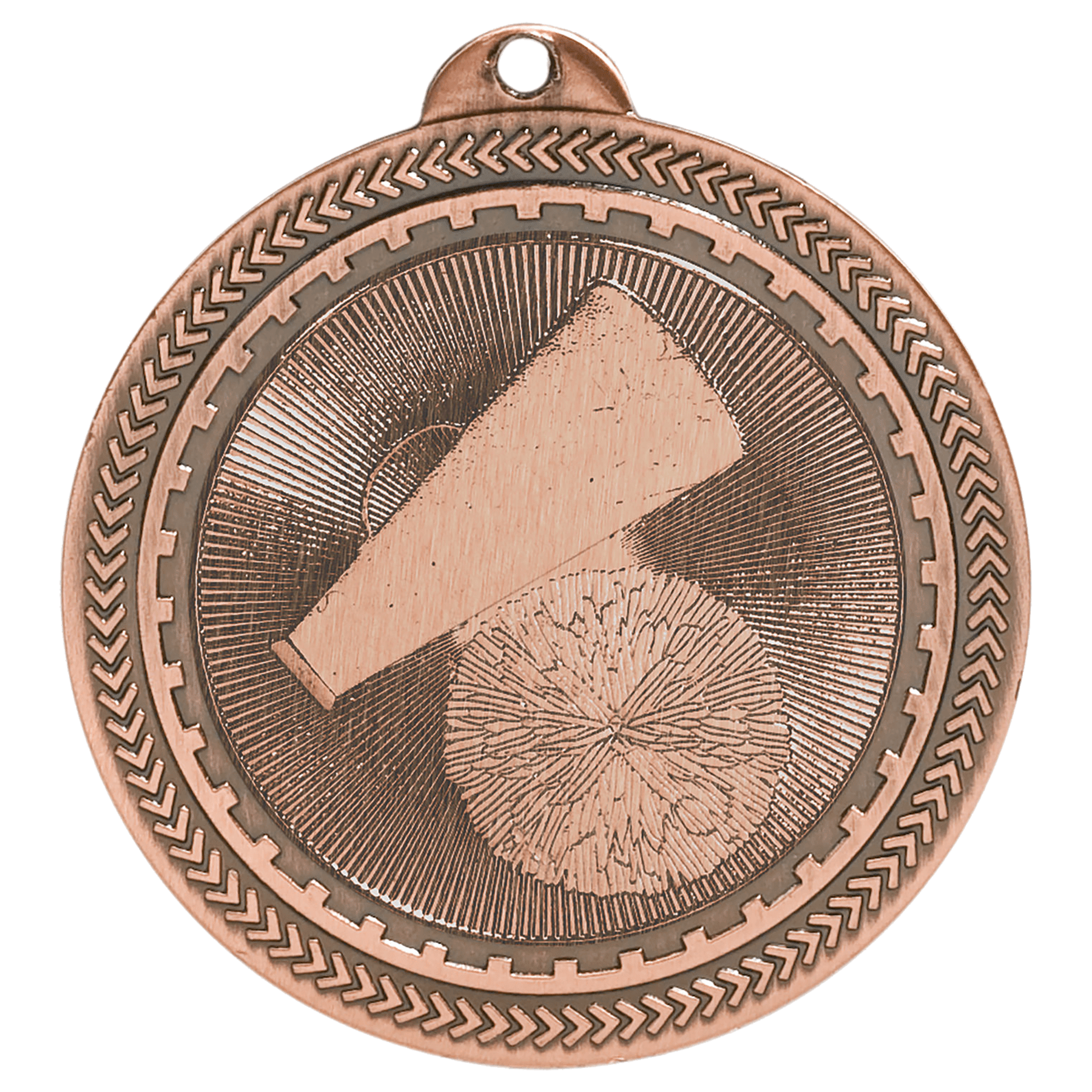 Antique Bronze 2" Cheer Laserable BriteLazer Medal