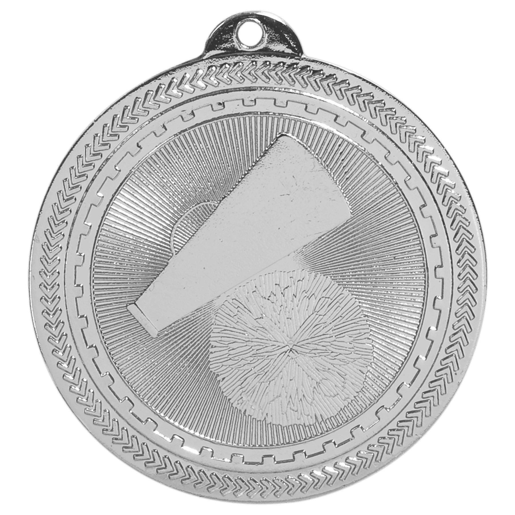 Bright Silver 2" Cheer Laserable BriteLazer Medal