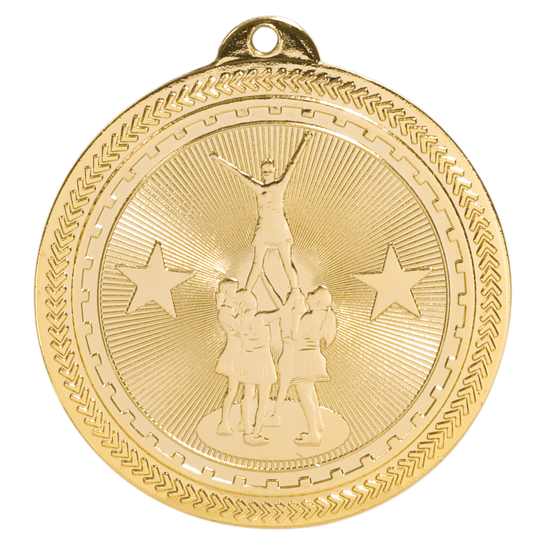 Bright Gold 2" Competitive Cheer Laserable BriteLazer Medal