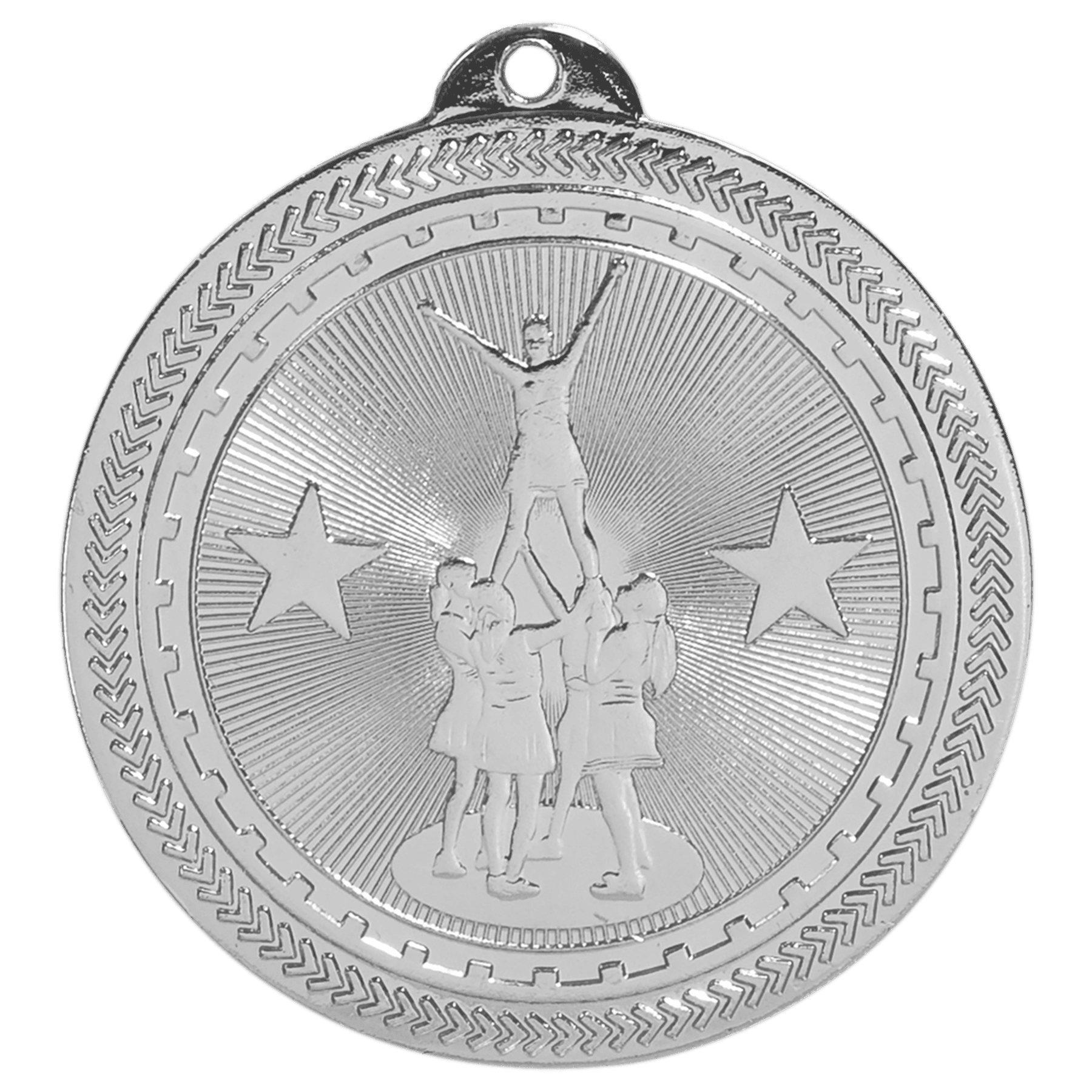 Bright Silver 2" Competitive Cheer Laserable BriteLazer Medal