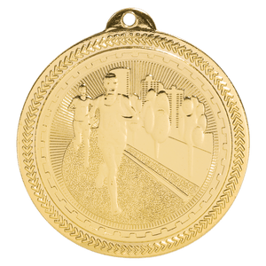 Bright Gold 2" Cross Country Laserable BriteLazer Medal