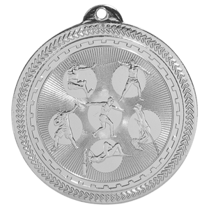 Bright Silver 2" Field Events Laserable BriteLazer Medal