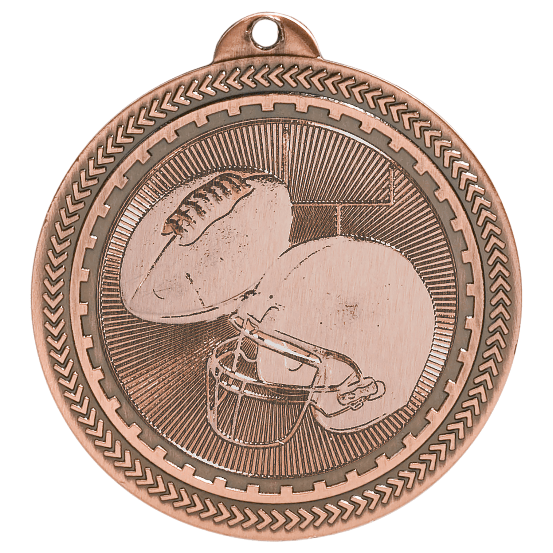 Antique Bronze 2" Football Laserable BriteLazer Medal