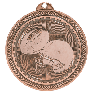 Antique Bronze 2" Football Laserable BriteLazer Medal
