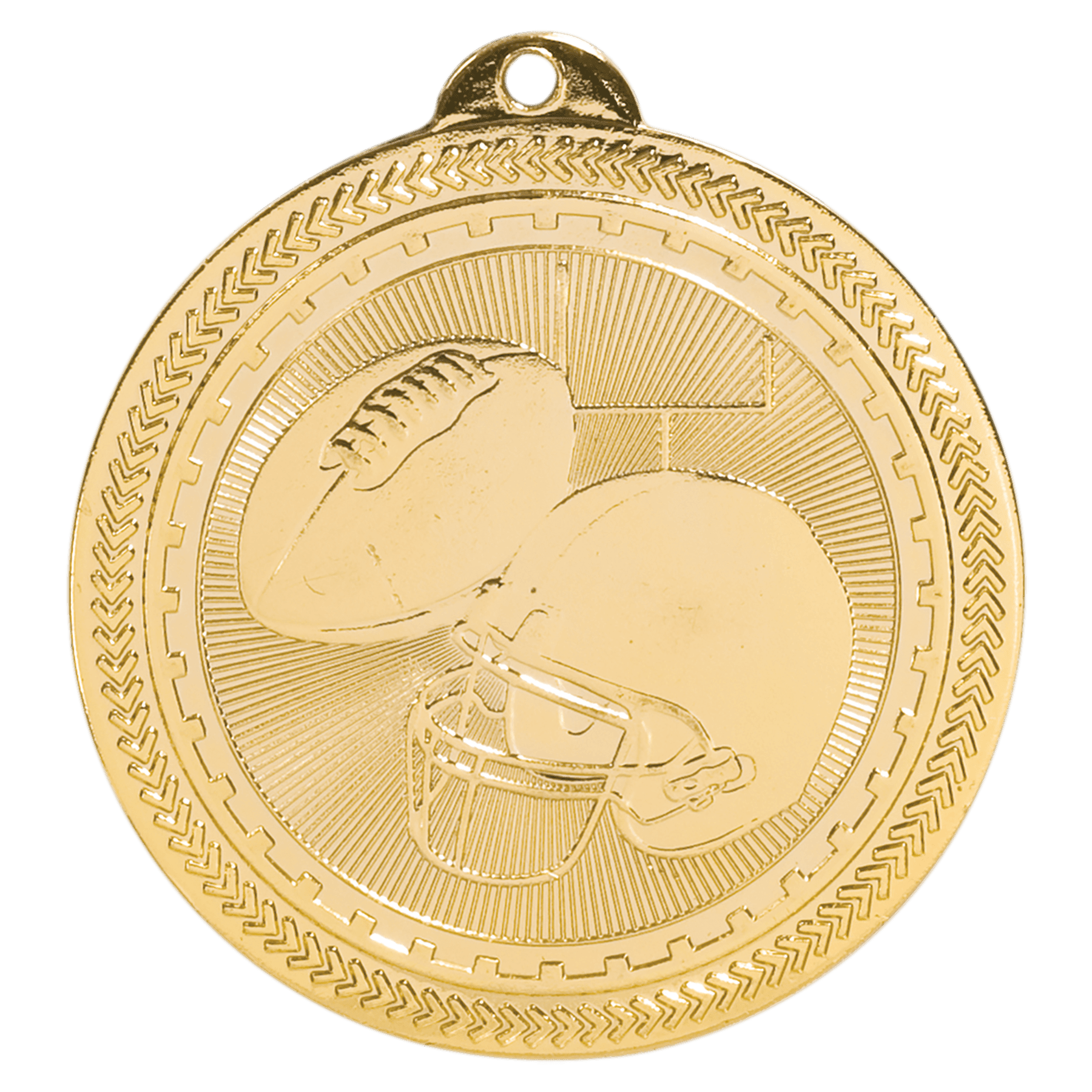 Bright Gold 2" Football Laserable BriteLazer Medal