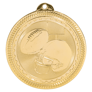 Bright Gold 2" Football Laserable BriteLazer Medal