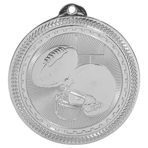 Bright Silver 2" Football Laserable BriteLazer Medal