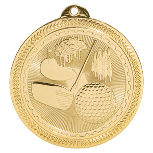Bright Gold 2" Golf Laserable BriteLazer Medal