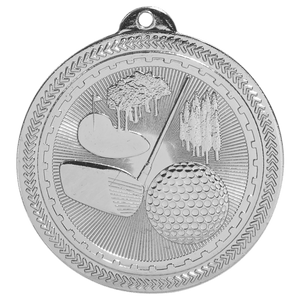 Bright Silver 2" Golf Laserable BriteLazer Medal