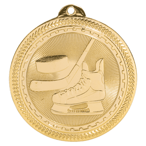 Bright Gold 2" Hockey Laserable BriteLazer Medal