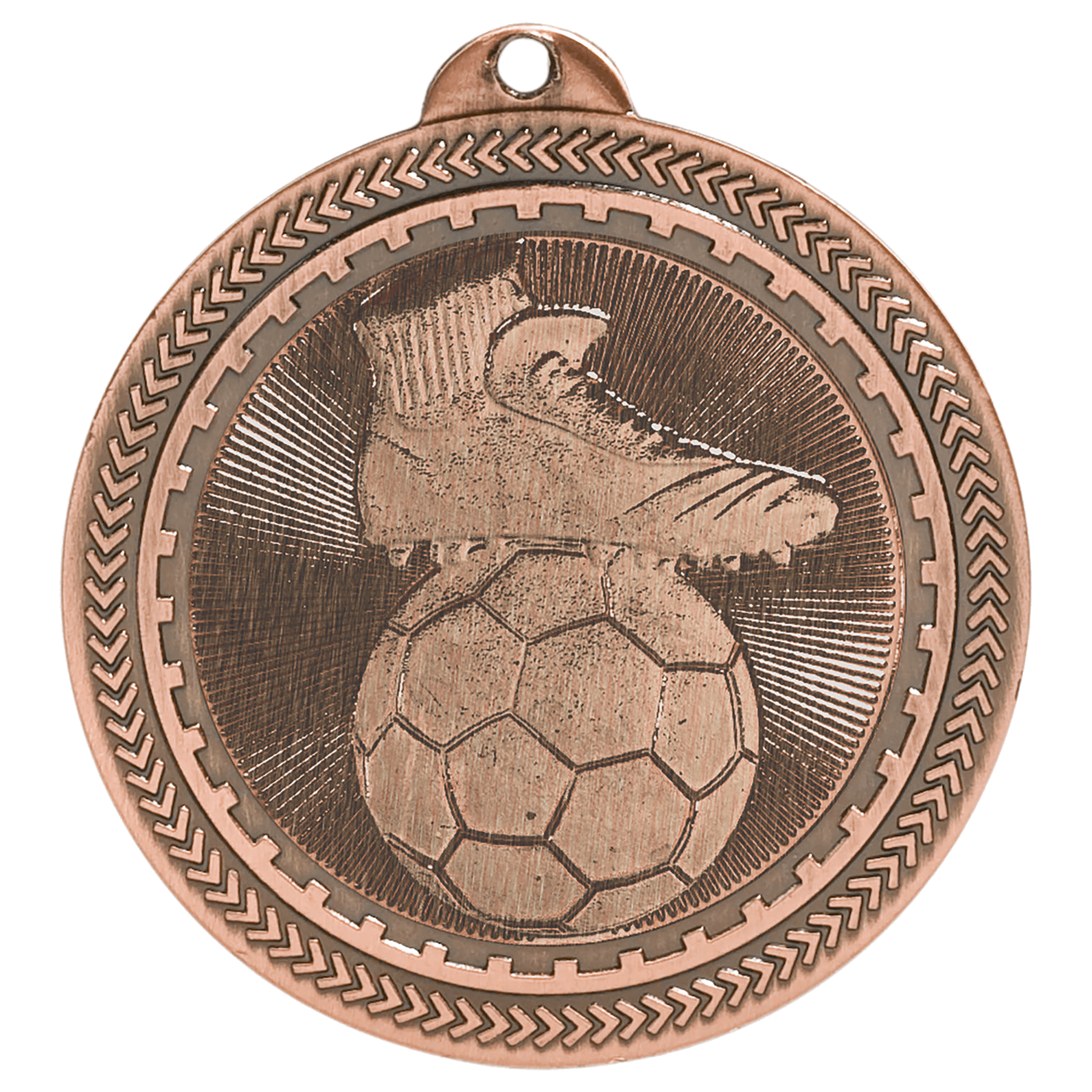 Antique Bronze 2" Soccer Laserable BriteLazer Medal