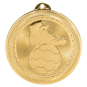 Bright Gold 2" Soccer Laserable BriteLazer Medal