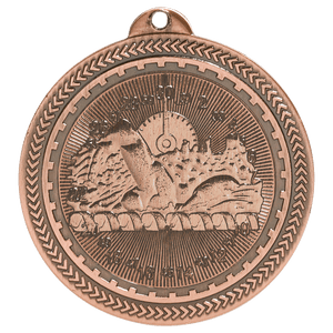 Antique Bronze 2" Swimming Laserable BriteLazer Medal