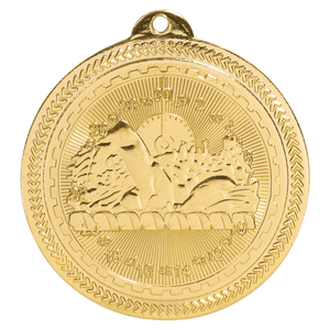 Bright Gold 2" Swimming Laserable BriteLazer Medal