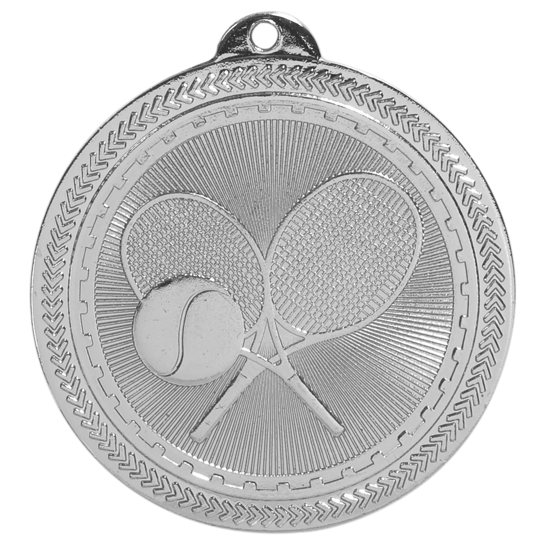 Bright Silver 2" Tennis Laserable BriteLazer Medal
