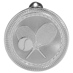 Bright Silver 2" Tennis Laserable BriteLazer Medal