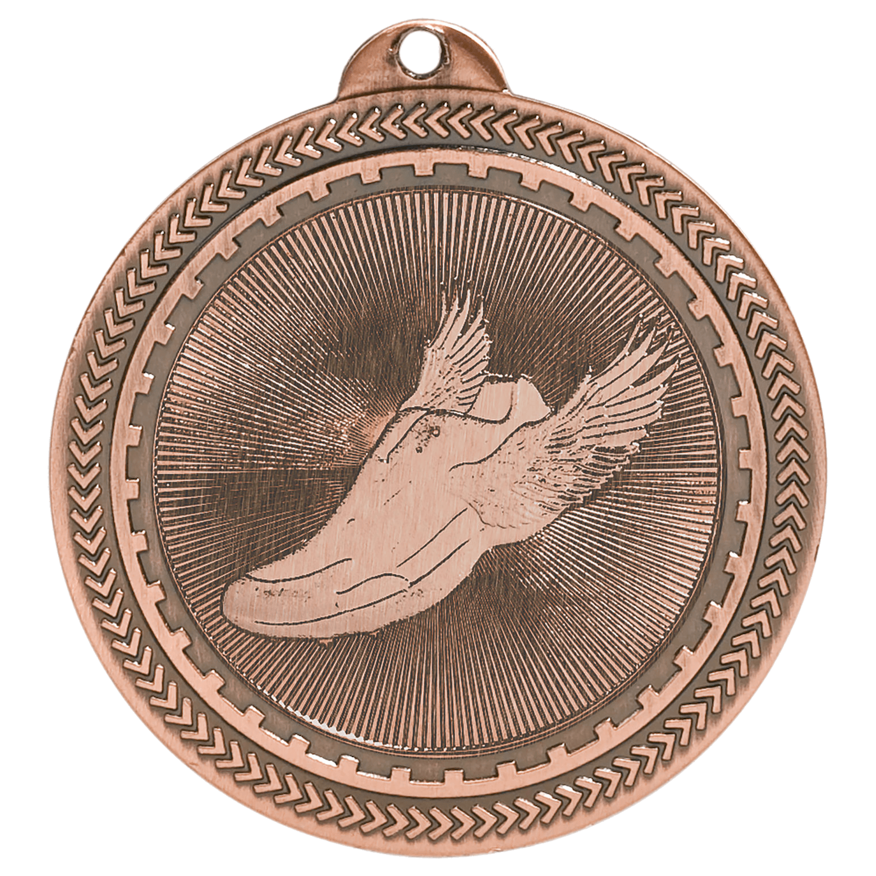 Antique Bronze 2" Track Laserable BriteLazer Medal