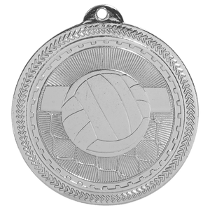 Bright Silver 2" Volleyball Laserable BriteLazer Medal