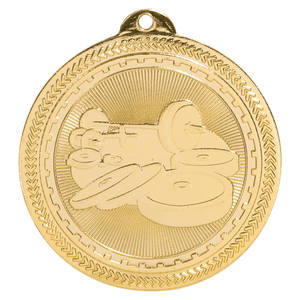 Bright Gold 2" Weightlifting Laserable BriteLazer Medal