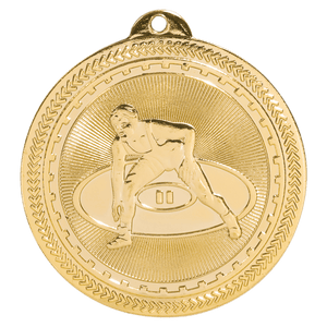 Bright Gold 2" Wrestling Laserable BriteLazer Medal
