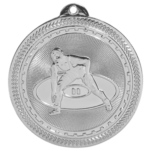 Bright Silver 2" Wrestling Laserable BriteLazer Medal