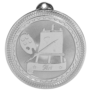 Bright Silver 2" Art Laserable BriteLazer Medal