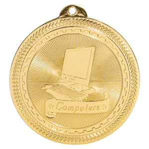 Bright Gold 2" Computers Laserable BriteLazer Medal
