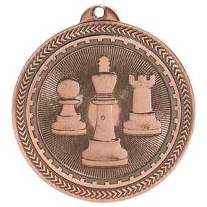 Antique Bronze 2" Chess Laserable BriteLazer Medal