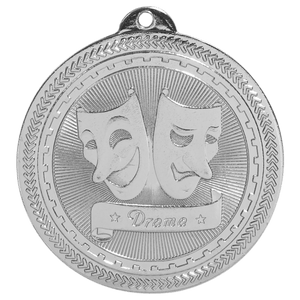 Bright Silver 2" Drama Laserable BriteLazer Medal