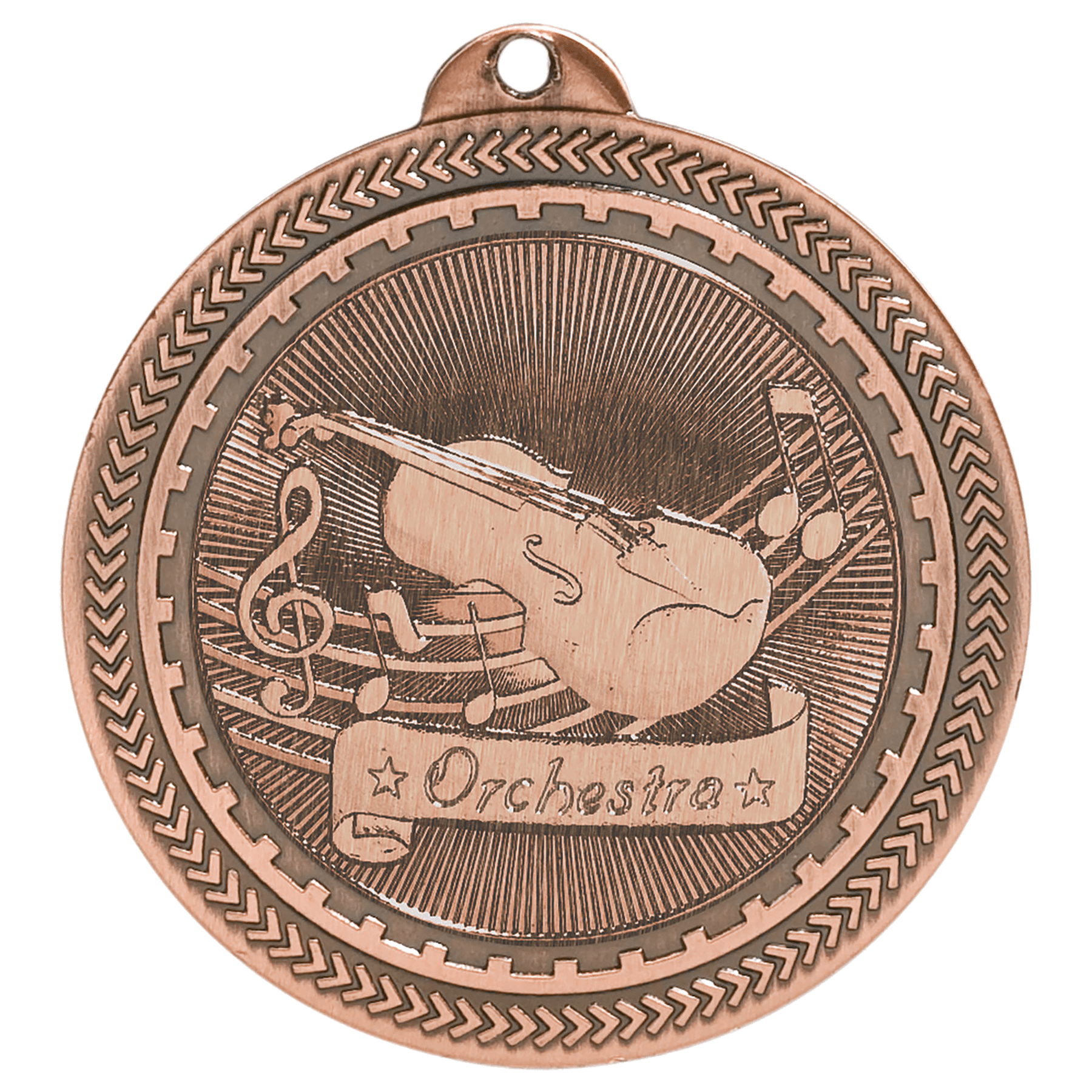 Antique Bronze 2" Orchestra Laserable BriteLazer Medal