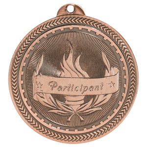 Antique Bronze 2" Participant Laserable BriteLazer Medal
