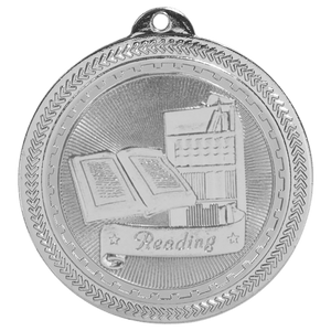 Bright Silver 2" Reading Laserable BriteLazer Medal