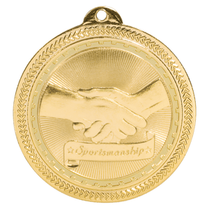 Bright Gold 2" Sportsmanship Laserable BriteLazer Medal