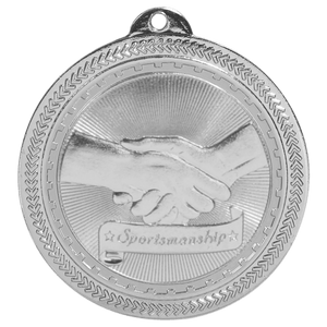 Bright Silver 2" Sportsmanship Laserable BriteLazer Medal