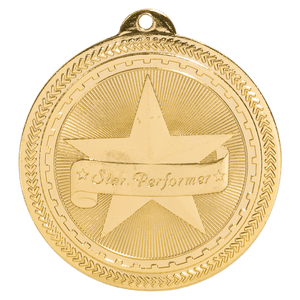 Bright 2" Star Performer Laserable BriteLazer Medal