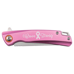 Bison River 4" Pink Every Day Carry Knife with Ball Bearing Open Mechanism