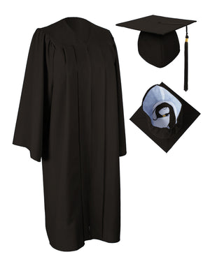 Cap and Gown Set for Graduation in Black Color