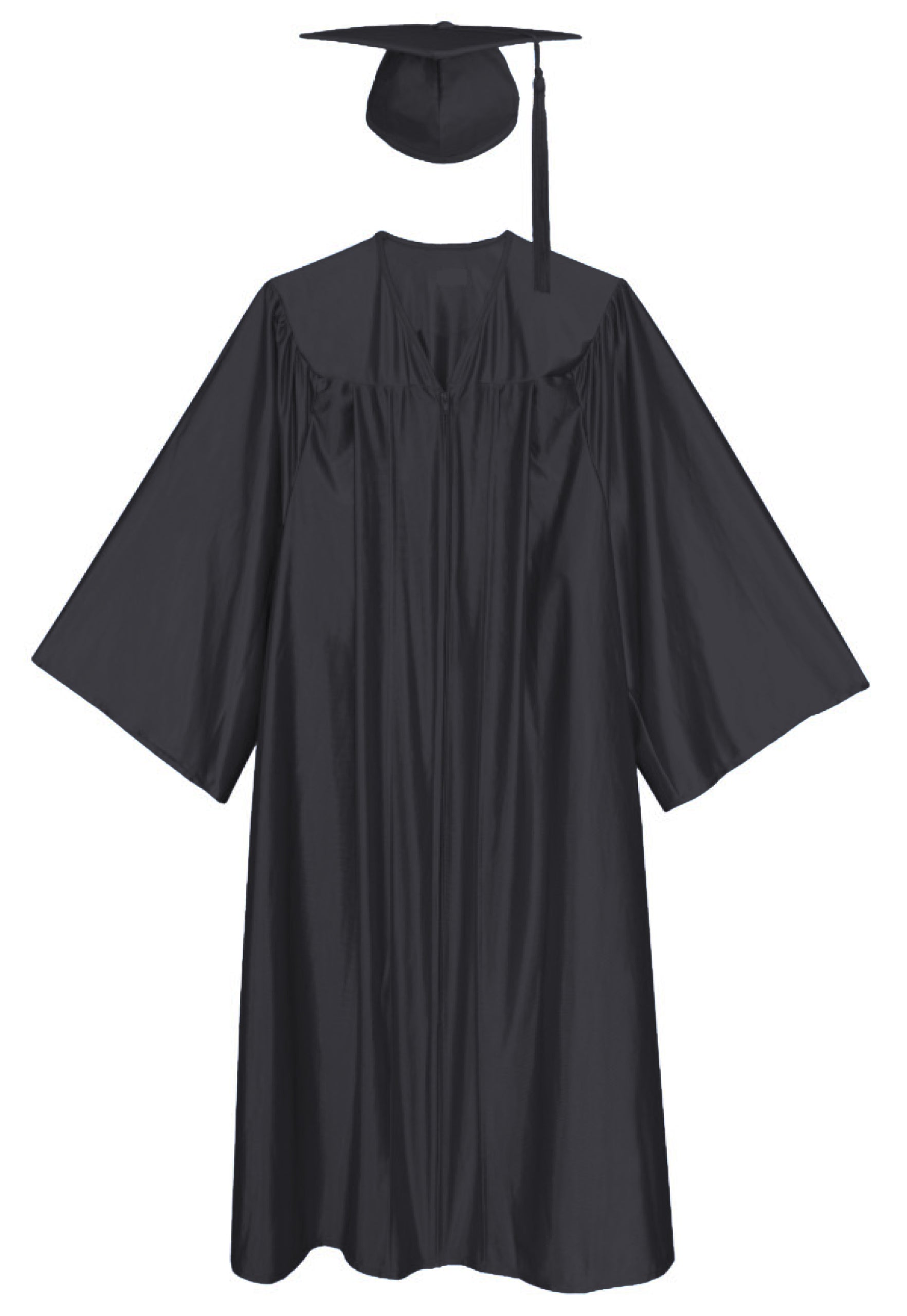 Black Shiny Cap and Gown for Graduation Events