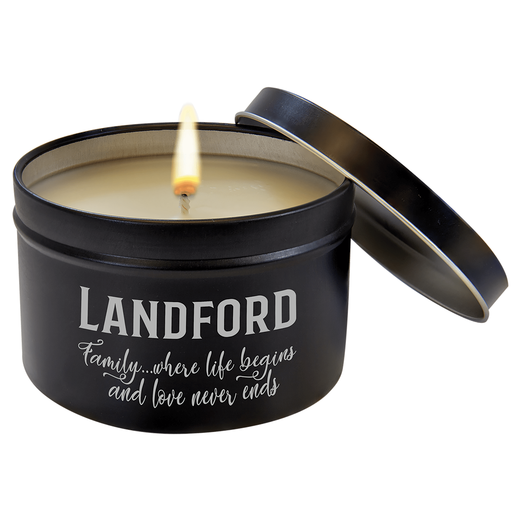 8 oz. Pumpkin Spice Candle in a Black Metal Tin