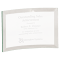 6" x 4" x 1/4" Beveled Jade Glass Crescent