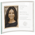 12" x 10" Jade Glass Crescent with 5" x 7" Picture Frame