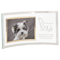 13" x 7 1/2" Jade Glass Crescent with 7" x 5" Picture Frame