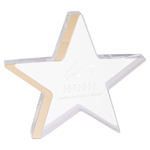 Gold 7 3/4" x 7" Star Acrylic with Edge
