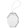 3 3/4" Clear Octagon Glass Ornament with Silver String
