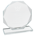6" Octagon Clear Glass Award