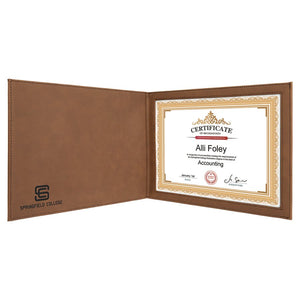 9" x 12" Laserable Leatherette Certificate Holder for 8 1/2" x 11"