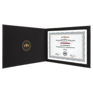 9" x 12" Laserable Leatherette Certificate Holder for 8 1/2" x 11"